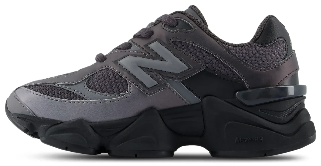 Детские кроссовки для мальчиков с верхом из синтетической сетки 9060 New Balance, Black Reflect/Grey — фото 2