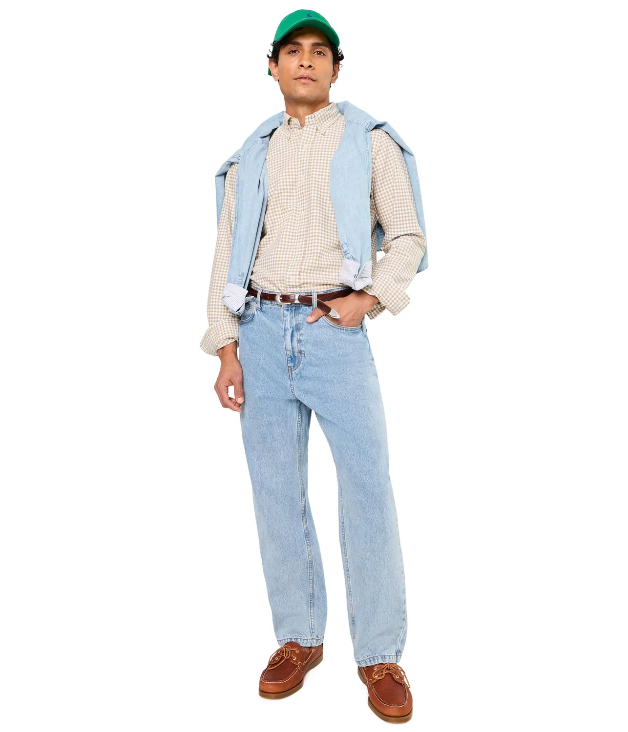 Оксфордская рубашка в клетку, индивидуальный крой Custom Fit Gingham Oxford Polo Ralph Lauren, Coastal Beige/White — фото 2