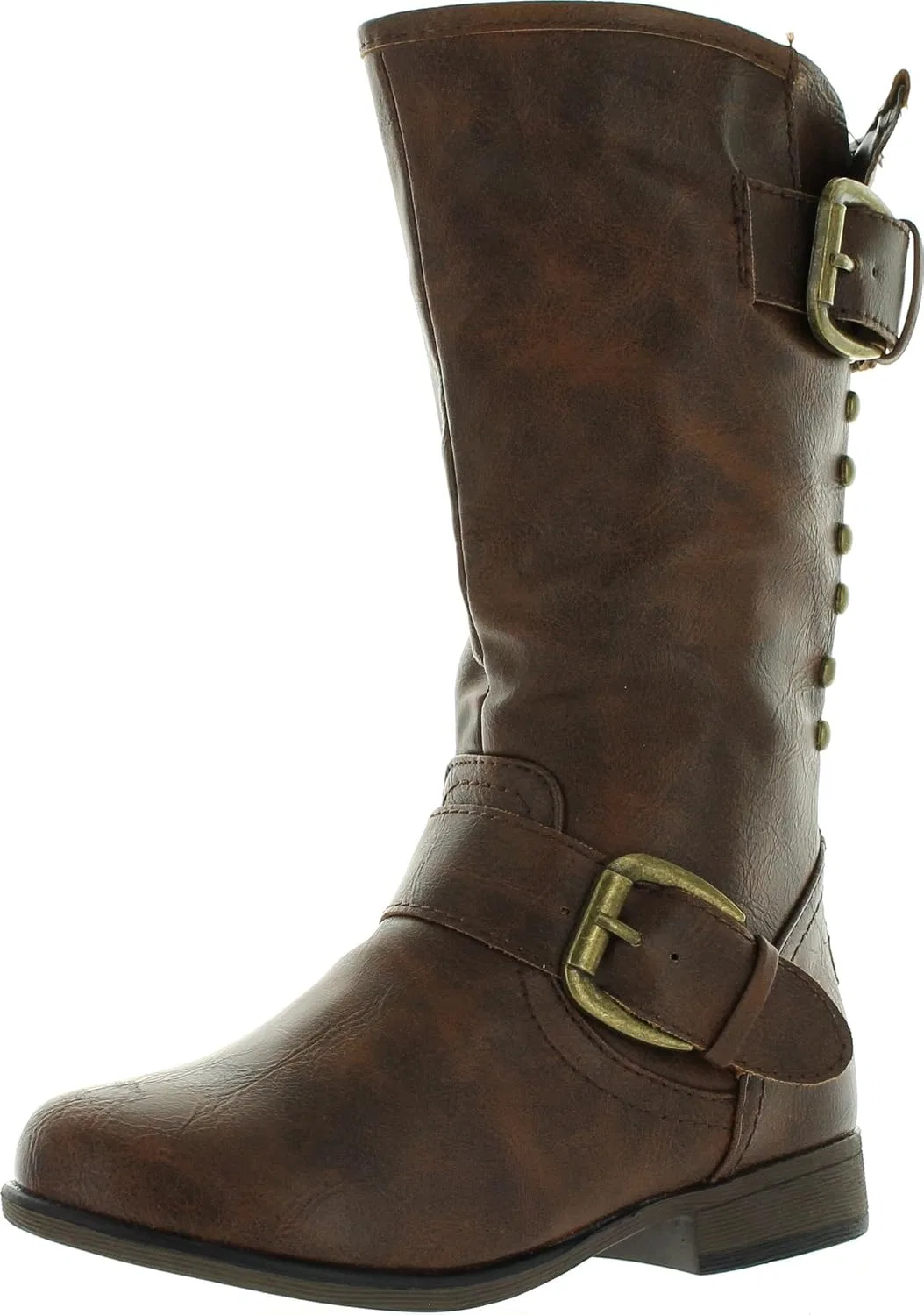 Детские ботинки для девочек на молнии с двумя пряжками Link Legend-24K, Brown