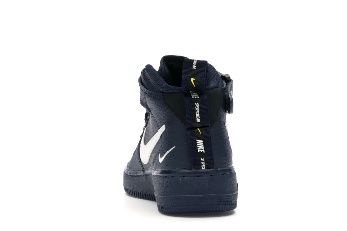 Детские кроссовки Lifestyle Nike Air Force 1 Mid, Obsidian/Tour Yellow-White — фото 4