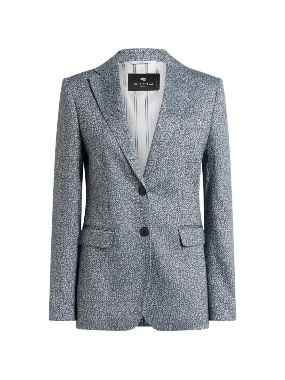 Жаккардовый однобортный жакет Etro, синий