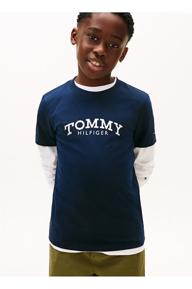 Детская футболка для мальчиков с принтом Monotype Print Graphic Tommy Hilfiger, C1g-Blue