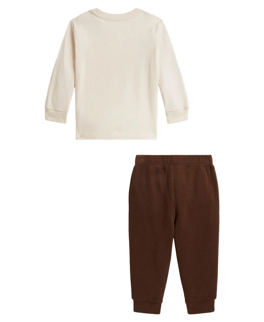 Комплект из футболки и джоггеров Polo Bear Polo Ralph Lauren, Estate Cream — фото 2