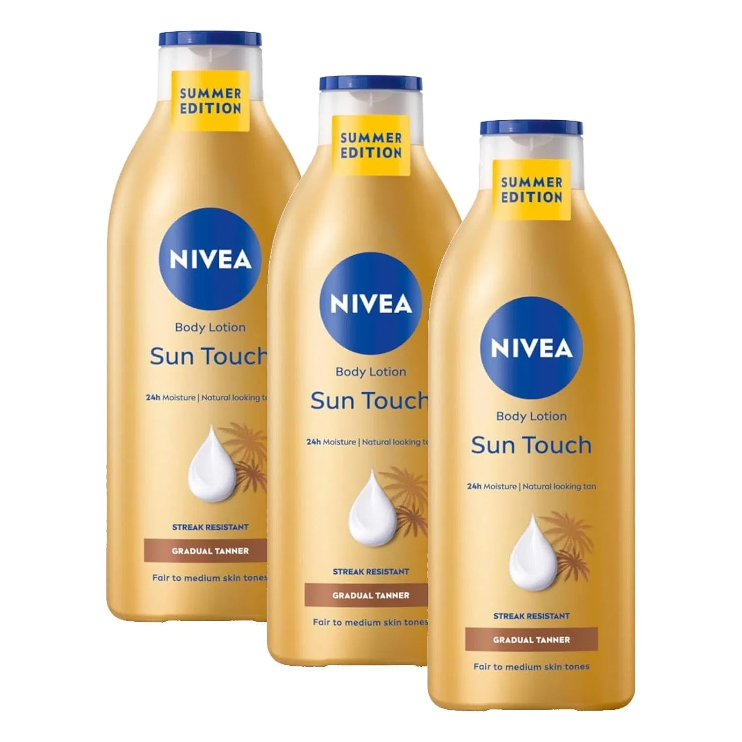 Лосьон для тела с автозагаром NIVEA Sun Touch, 400 мл, упаковка 3 шт