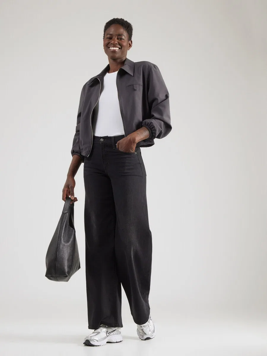 Джинсы LEVI'S Wide leg Jeans '728 High Rise Wide Leg' черного цвета — фото 4