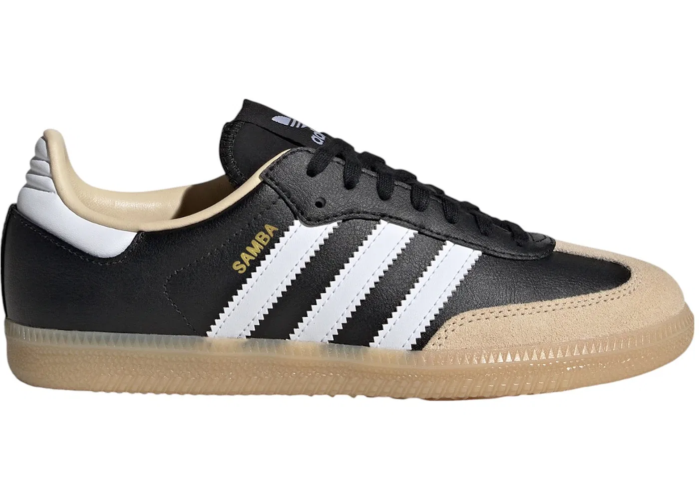Детские кроссовки с замшевыми вставками Adidas Samba OG, Core Black/Cloud White/Gum