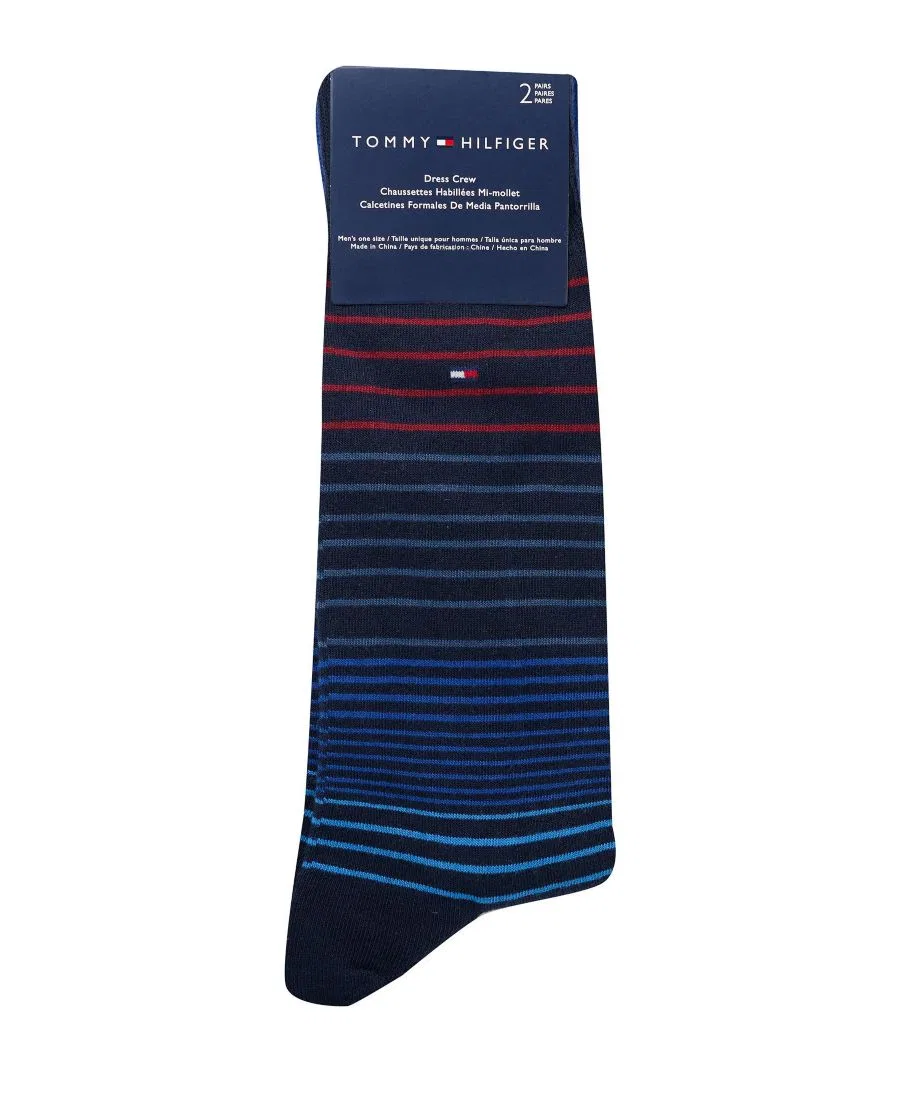 Носки мужские с плоской вязкой, комплект из 2 пар Tommy Hilfiger, Navy/Blue — фото 3