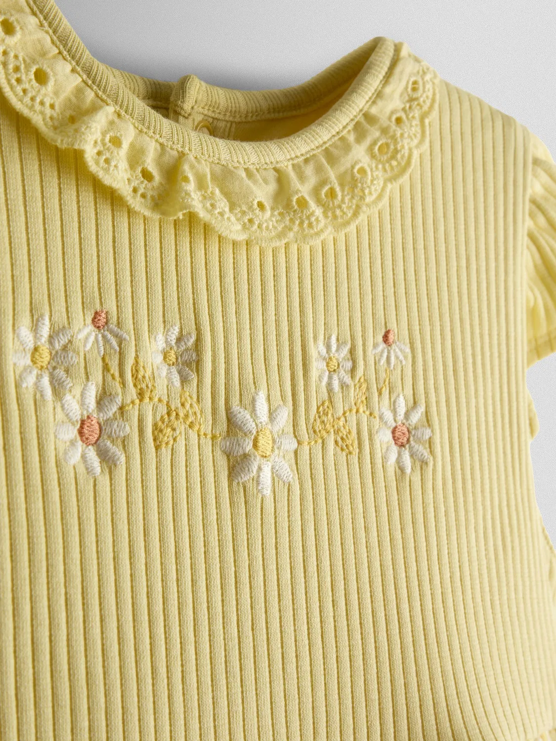 Платье с вышивкой, комбинированное, JoJo Maman Bébé, желтый — фото 3