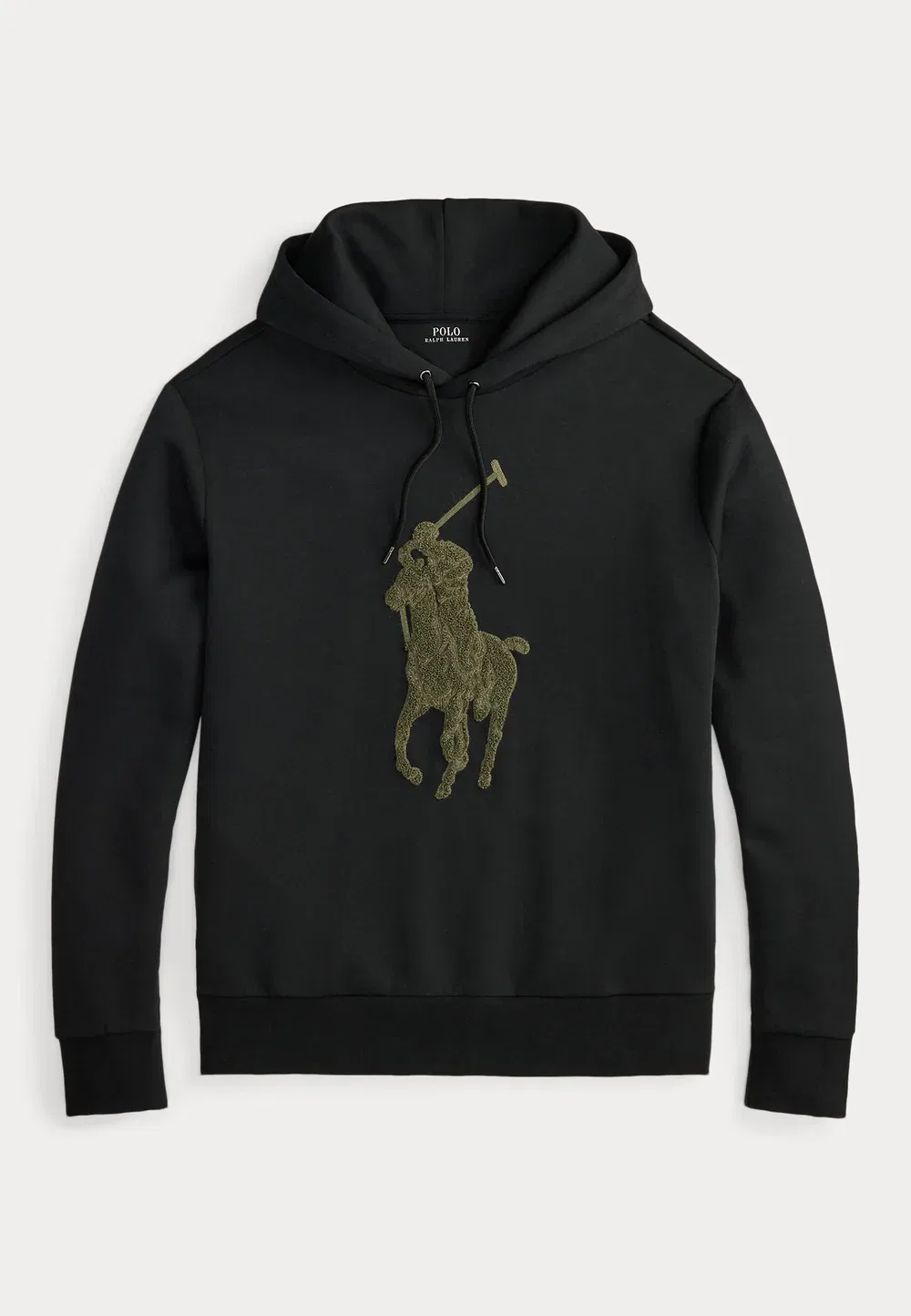 Толстовка с капюшоном из двойной вязки с изображением большого пони Polo Ralph Lauren, Polo Black — фото 4