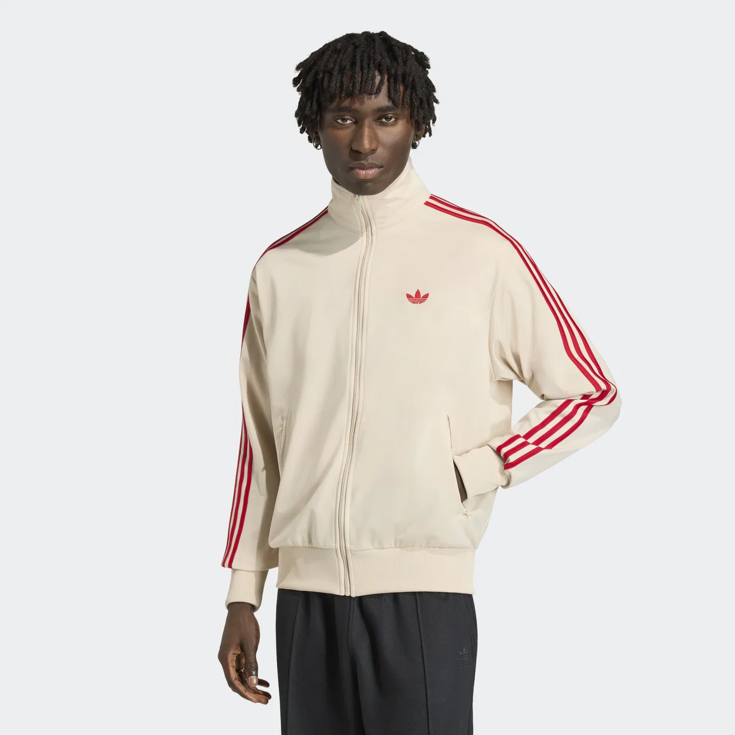 Мужская тренировочная куртка с воротником-стойкой Firebird Originals Adidas Originals, Crystal Linen/Better Scarlet