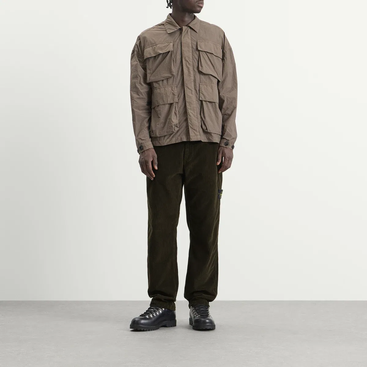 Брюки из органического хлопка с вельветовой текстурой Stone Island, Charcoal — фото 4