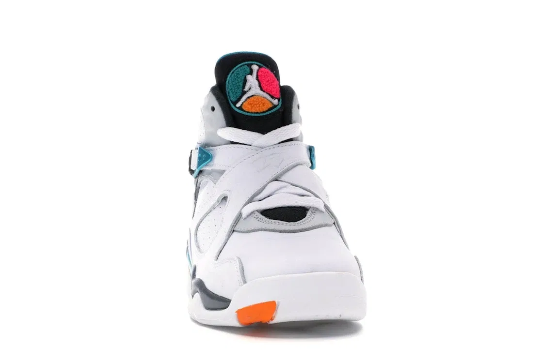 Детские кроссовки с принтом Jordan 8 Retro Jordan, White/White-Turbo Green-Neutral Grey — фото 2
