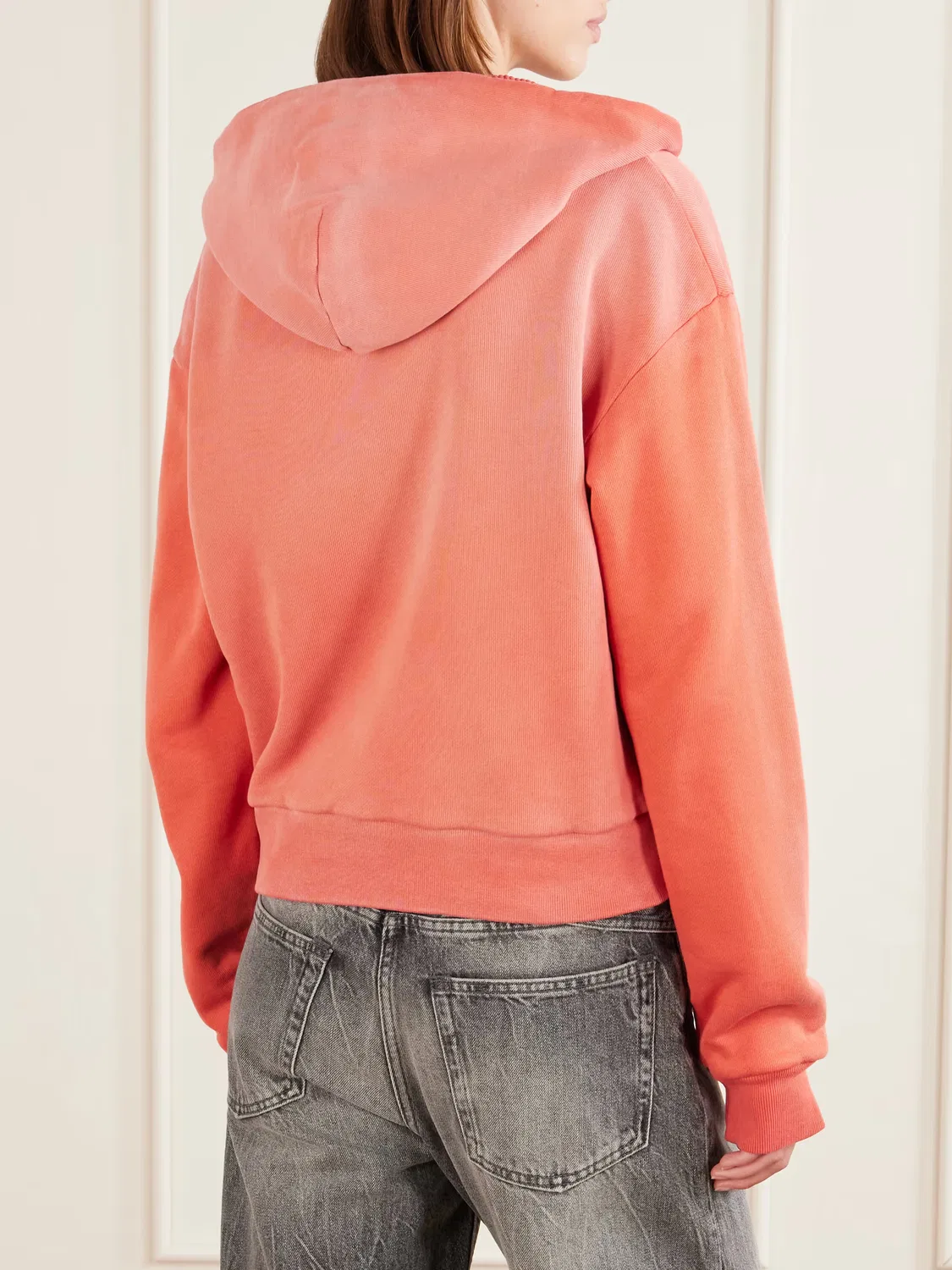 Толстовка Feida u из ребристой ткани с принтом в виде солнечных лучей Acne Studios, красный — фото 4