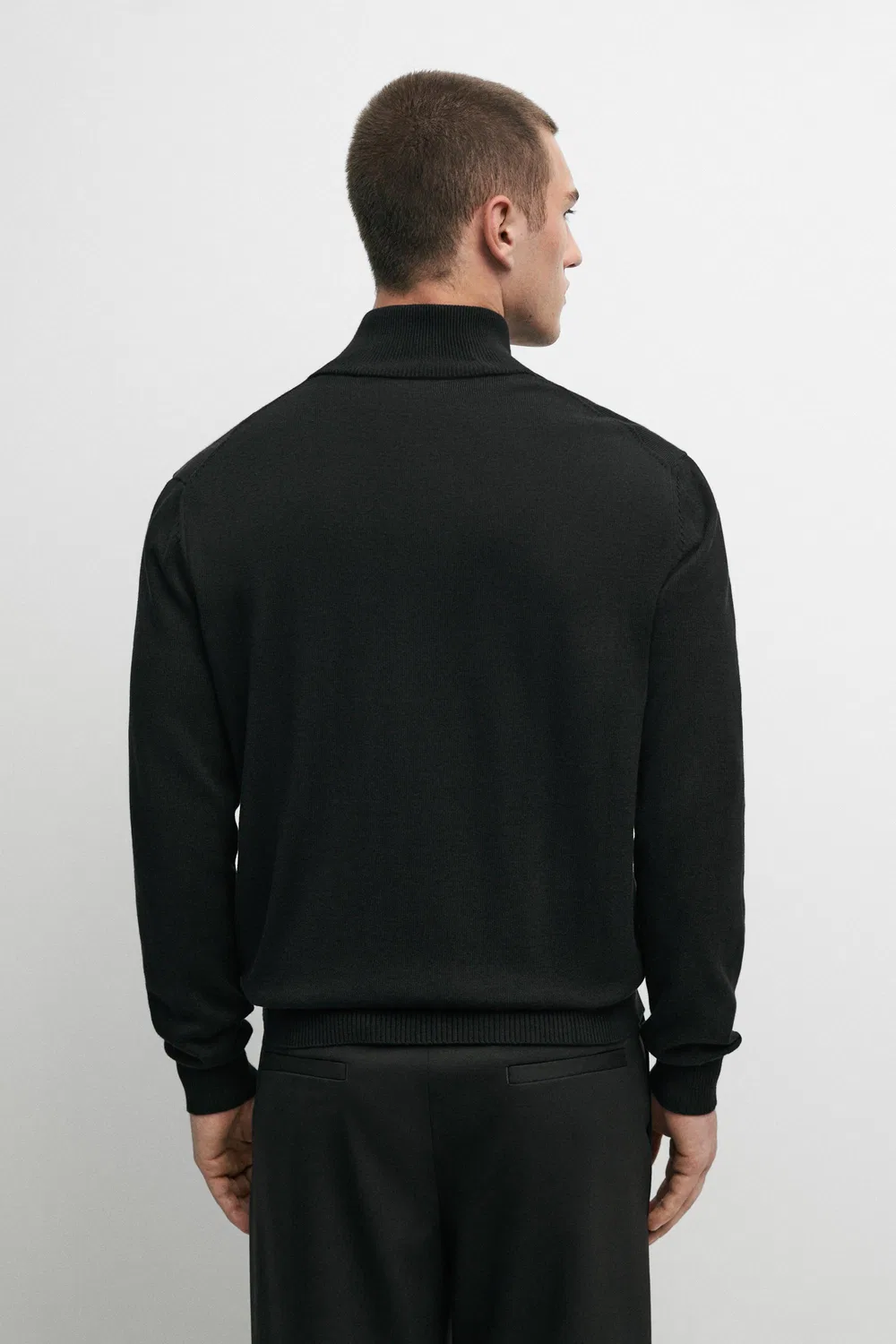 Кардиган Massimo Dutti 100% Cotton Knit, черный — фото 4