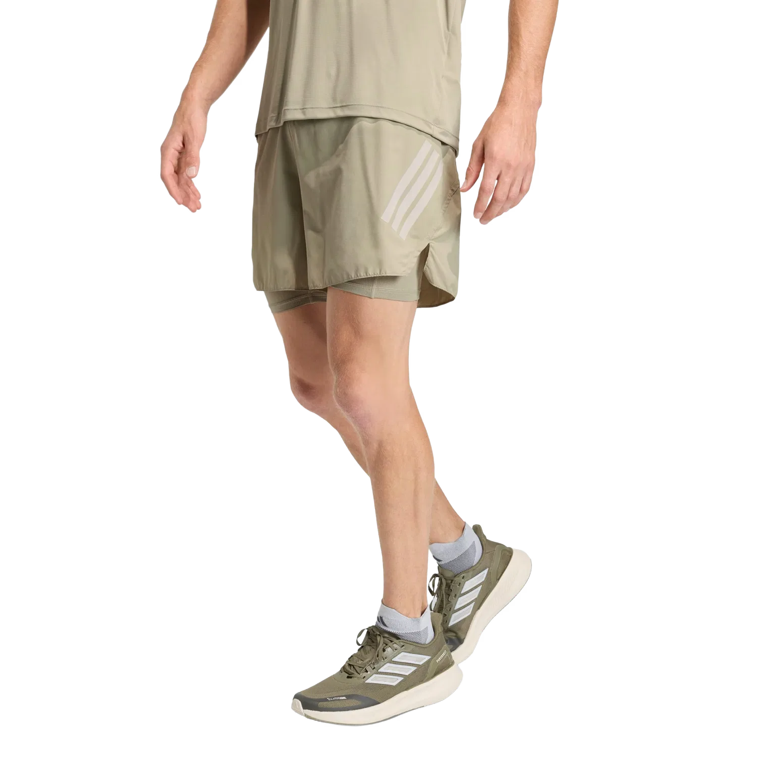 Мужские спортивные шорты 2in1 с формофитом Adidas, коричневый — фото 2