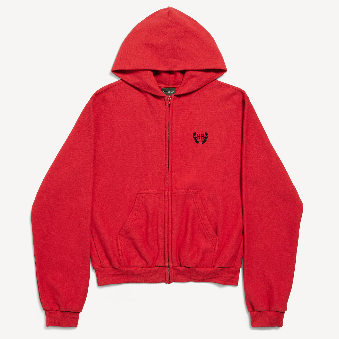 Толстовка Balenciaga Laurel Classic Zip-Up Hoodie Regular Fit, красный
