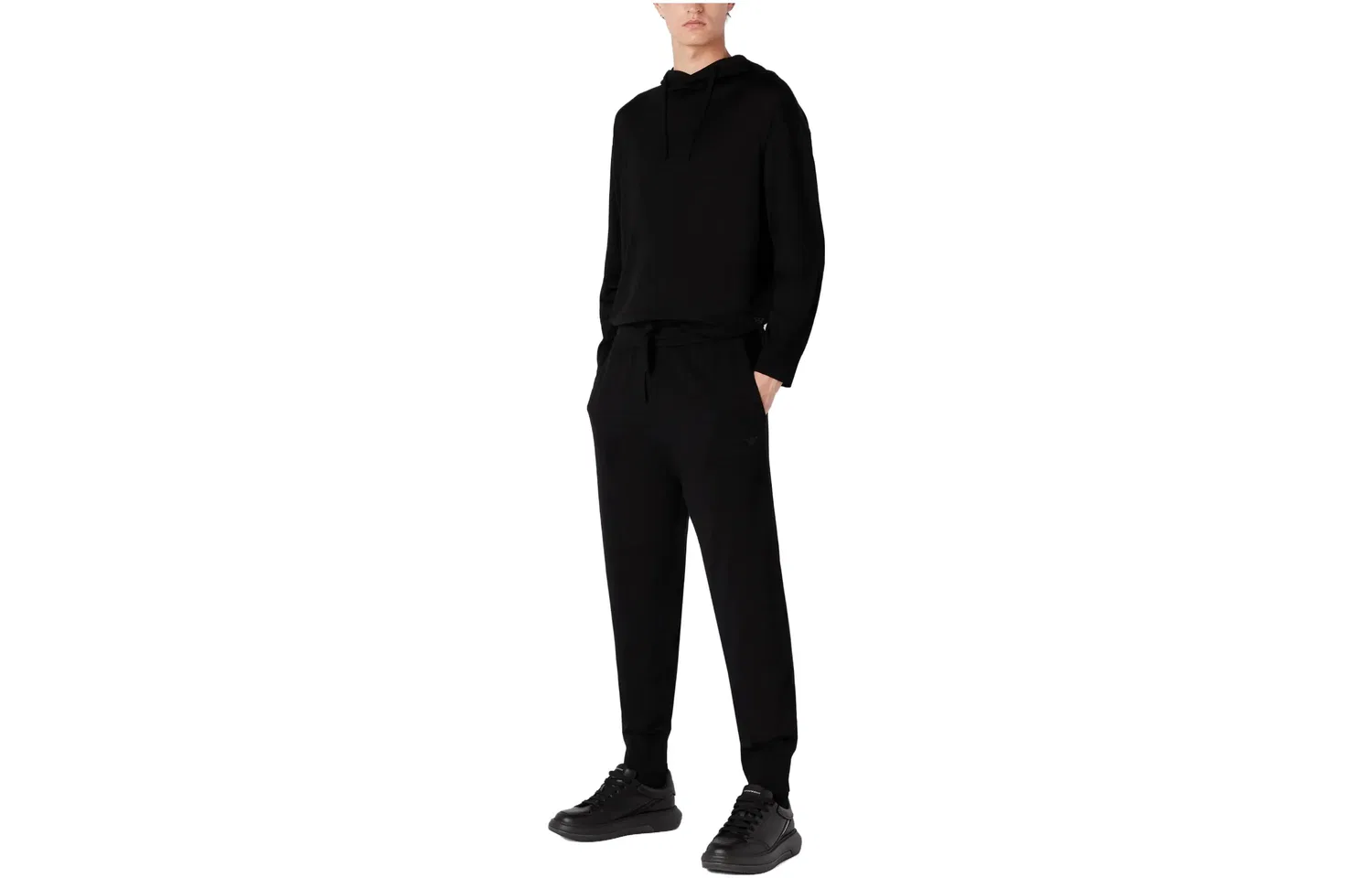 Мужской спортивный костюм из шерсти вирджиния EMPORIO ARMANI, Black