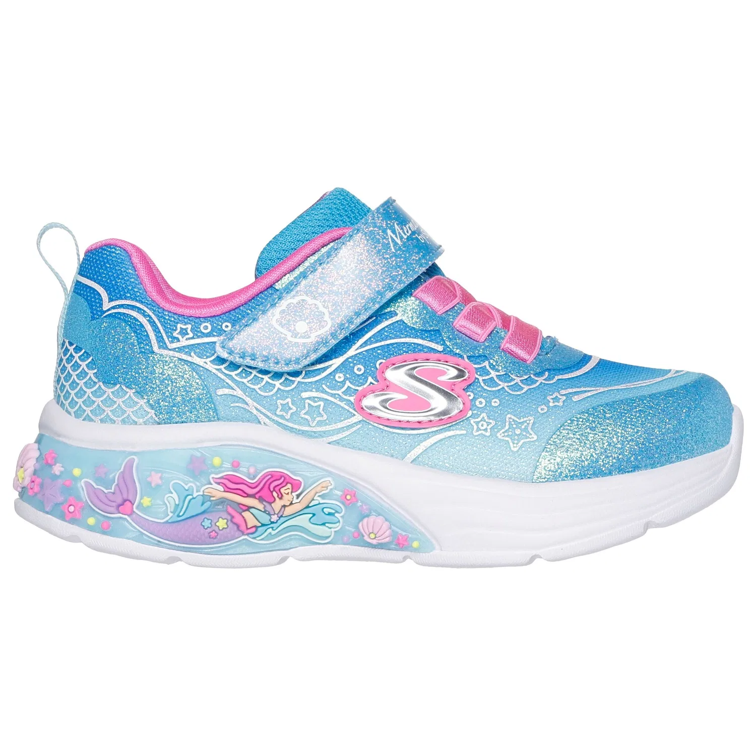 Детские кроссовки с подсветкой Skechers MY DREAMERS, Blue-Pink Multi — фото 4