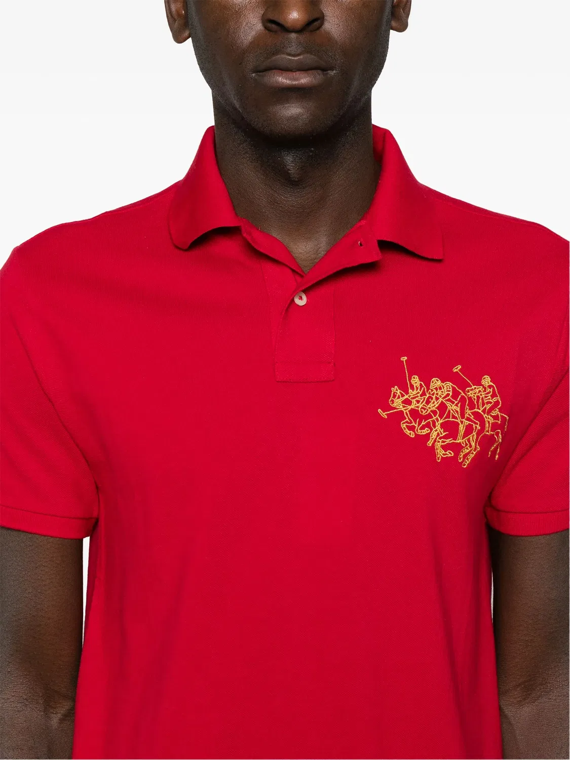 Поло с вышитым логотипом Ralph Lauren Polo Ralph Lauren, красный — фото 2