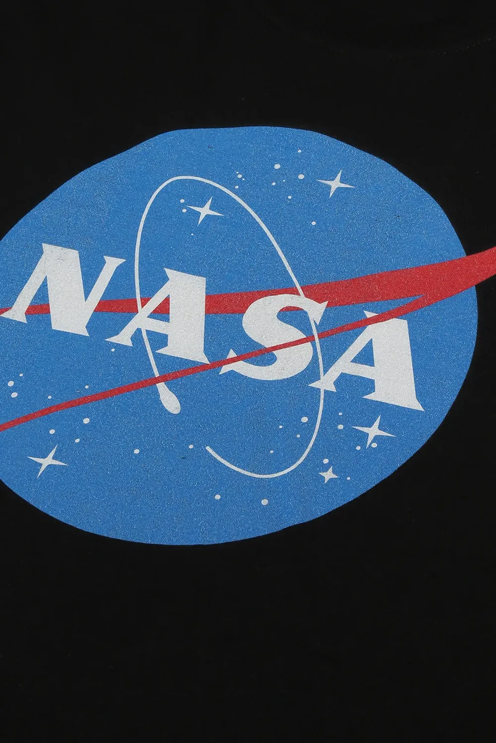 Детская хлопковая футболка с принтом Original Logo Nasa, Black — фото 3