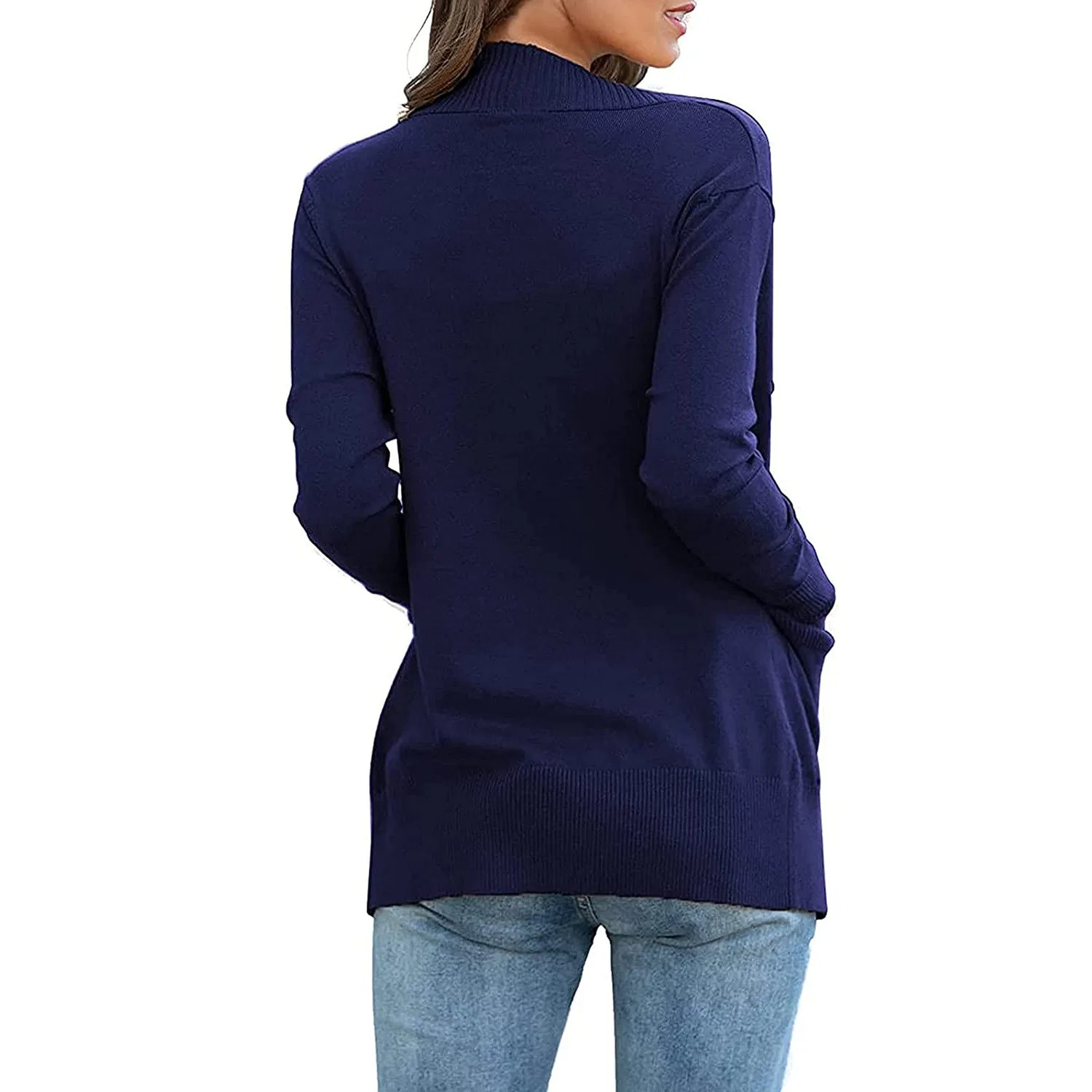 Женский вязаный кардиган с принтом Cardigan accogliente bianco, Blu — фото 4
