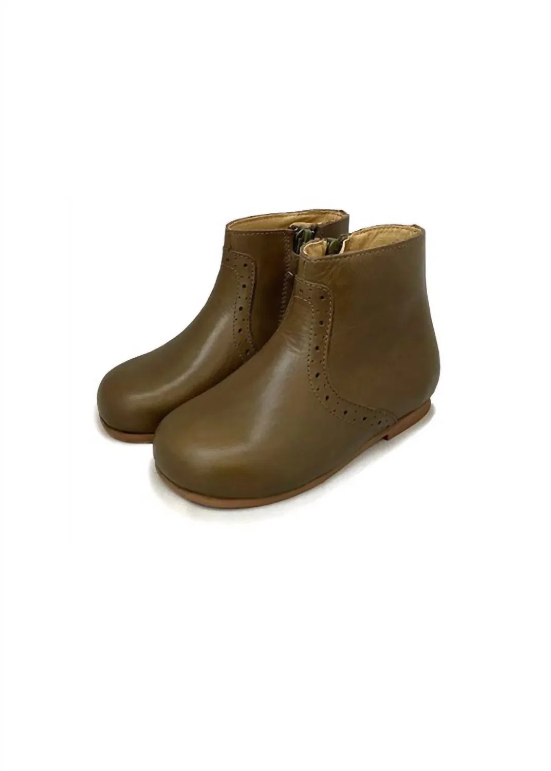 Детские ботинки кожаные на молнии с перфорацией Roxy Pixie Boots Young Soles, Dry Pine