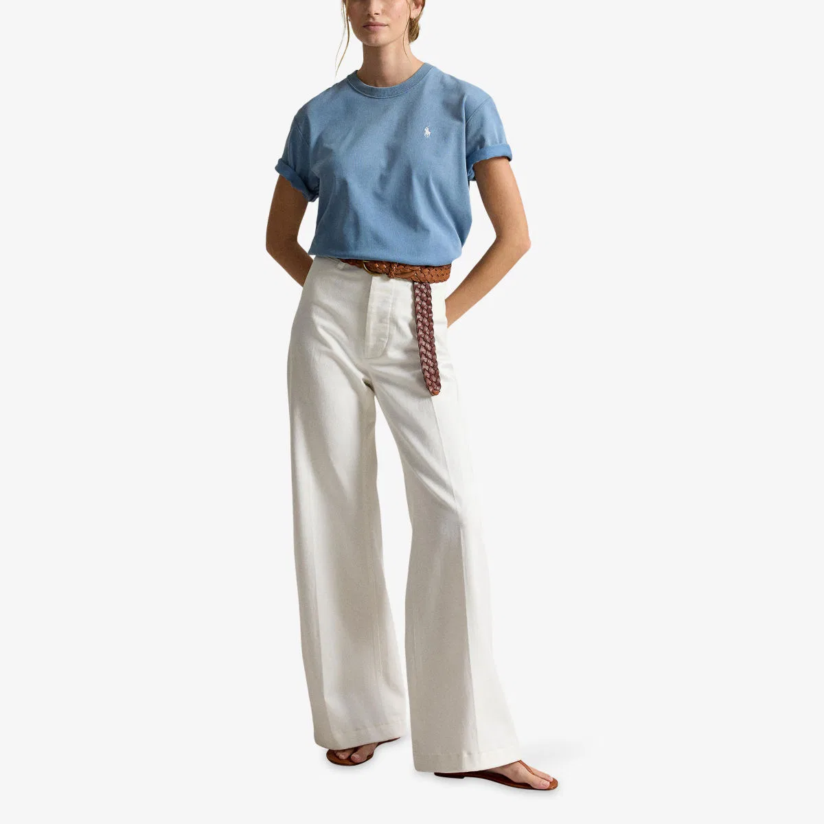 Футболка из хлопкового трикотажа с вышитым логотипом Polo Ralph Lauren, синий — фото 2