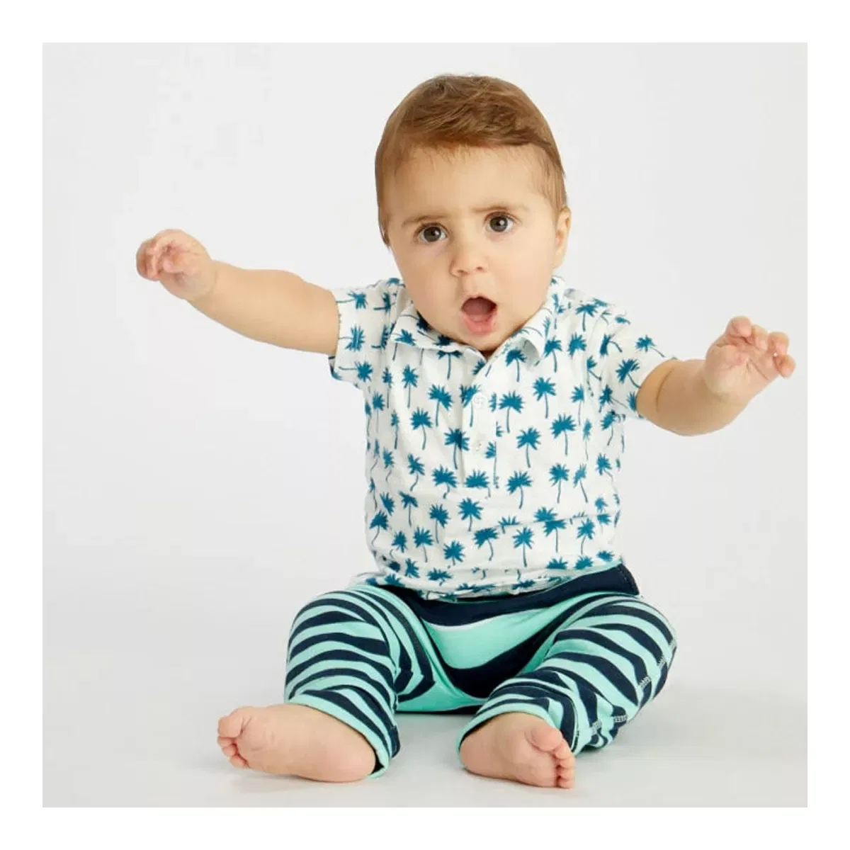 Детские штаны для мальчиков с принтом Stripe Fade Play Pants Rockets of Awesome, Green — фото 2