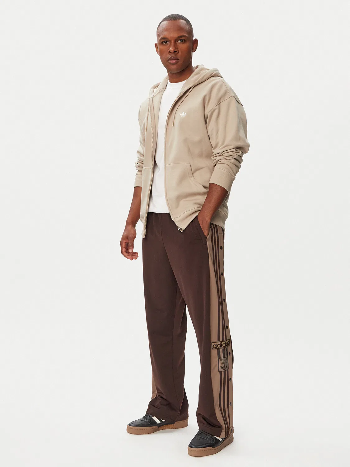 Мужские спортивные штаны стандартного кроя Adibreak Classic Adidas, темно-коричневый — фото 2