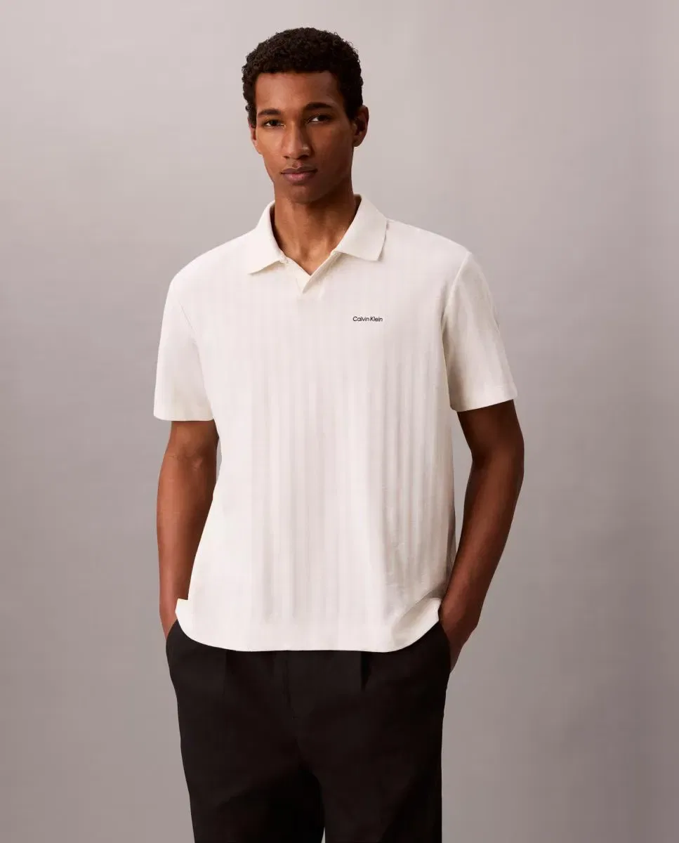 Мужское поло с текстурой Calvin Klein, Blanco
