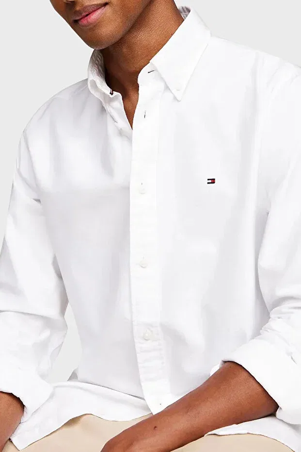 Мужская рубашка с длинным рукавом Tommy Hilfiger, White — фото 4