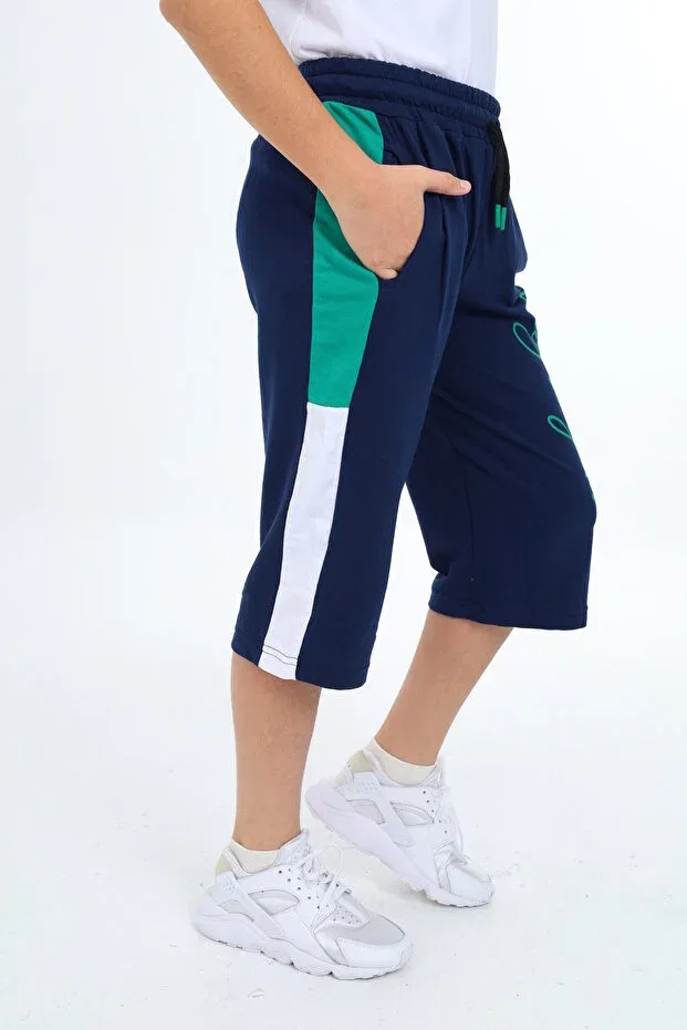 Детские шорты для мальчиков хлопковые Angelos Girls, Navy Blue — фото 3