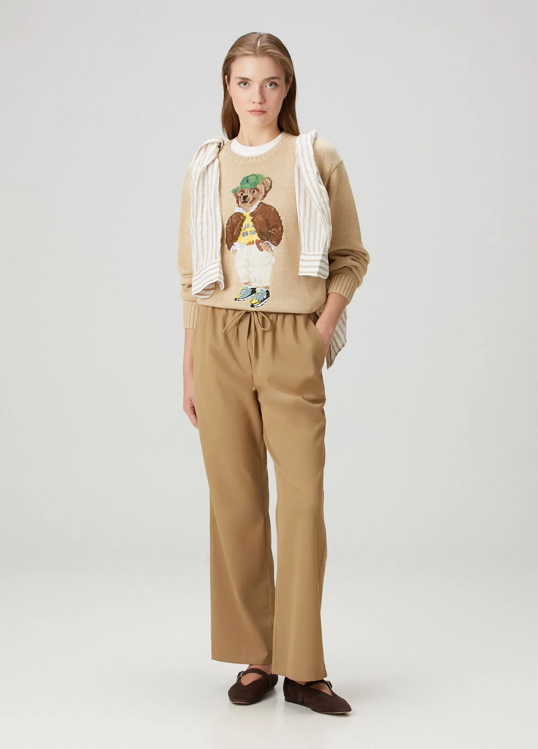 Свитер Polo Ralph Lauren Polo Bear, темно-бежевый — фото 2