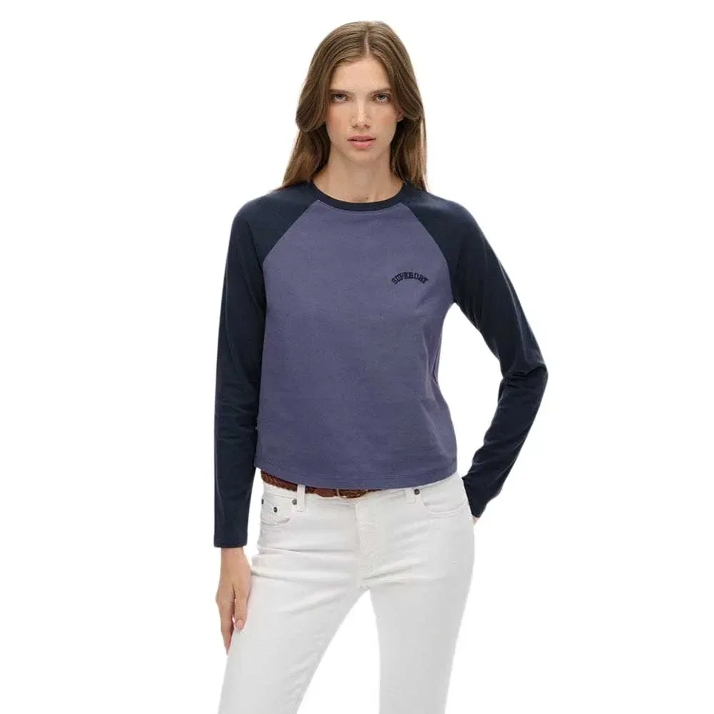 Лонгслив с логотипом Essential Logo Baseball Superdry, синий