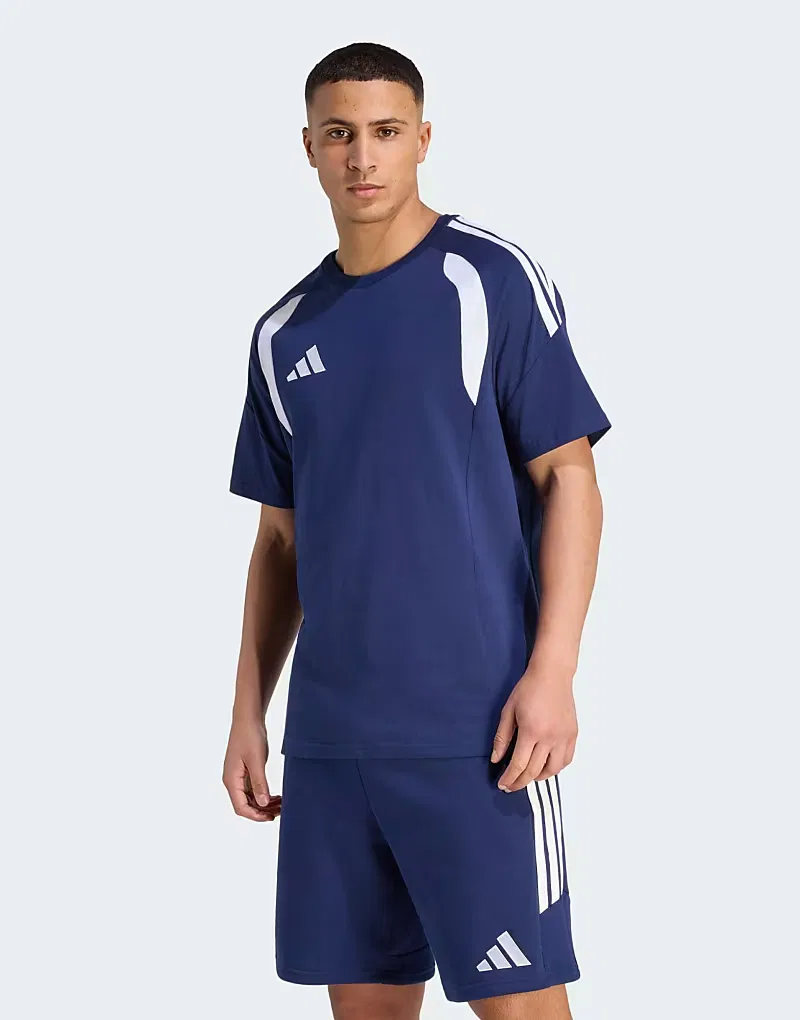 Футболка Adidas performance Tiro26 league tee, темно-синяя, белая (2 шт)