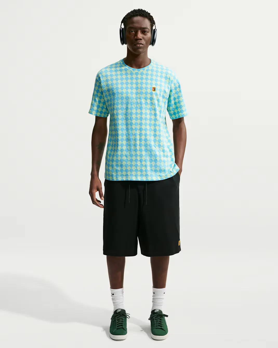 Футболка Nike Club Rules, Football Blue/Light Liquid Lime — фото 4