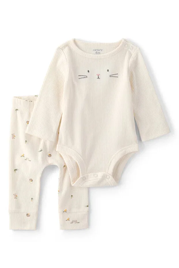 Детское боди-комбинезон для новорожденных с коротким рукавом Carter'S, Beige