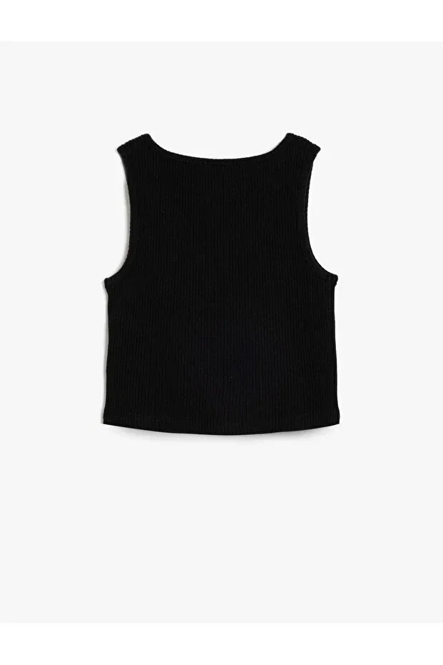 Детская майка для девочек хлопковая Basics Koton, Black — фото 2