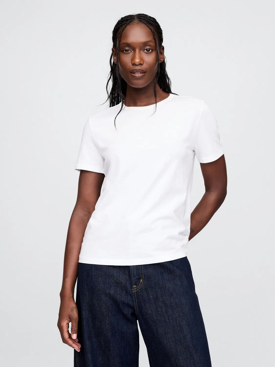 Футболка с круглым вырезом, мягкая винтажная Gap, белый