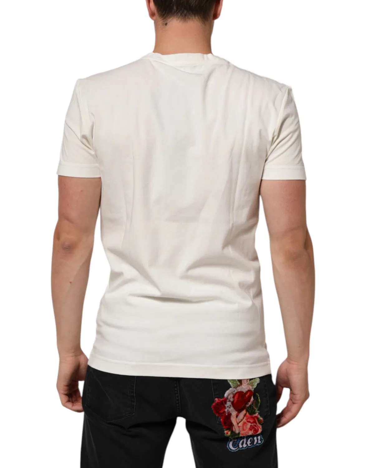Мужская футболка с принтом банданы White Cotton Logo Bandana Print Dolce & Gabbana, White — фото 4