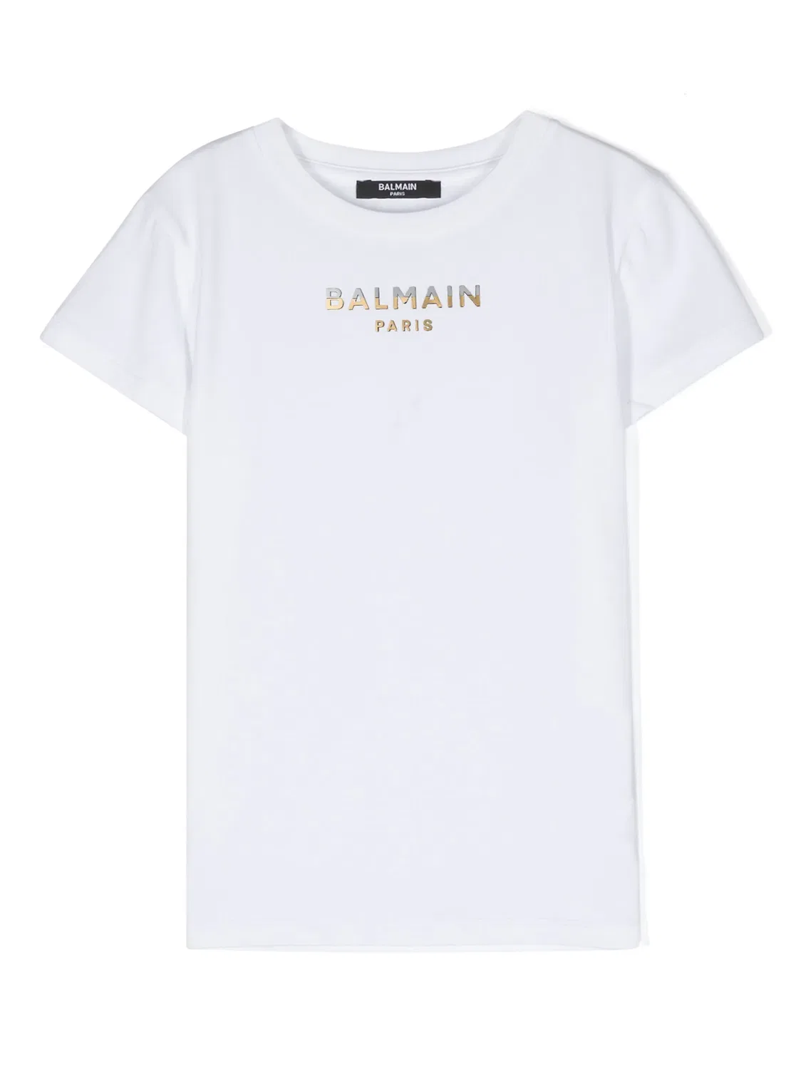 Хлопковая футболка с аппликацией Balmain, белый