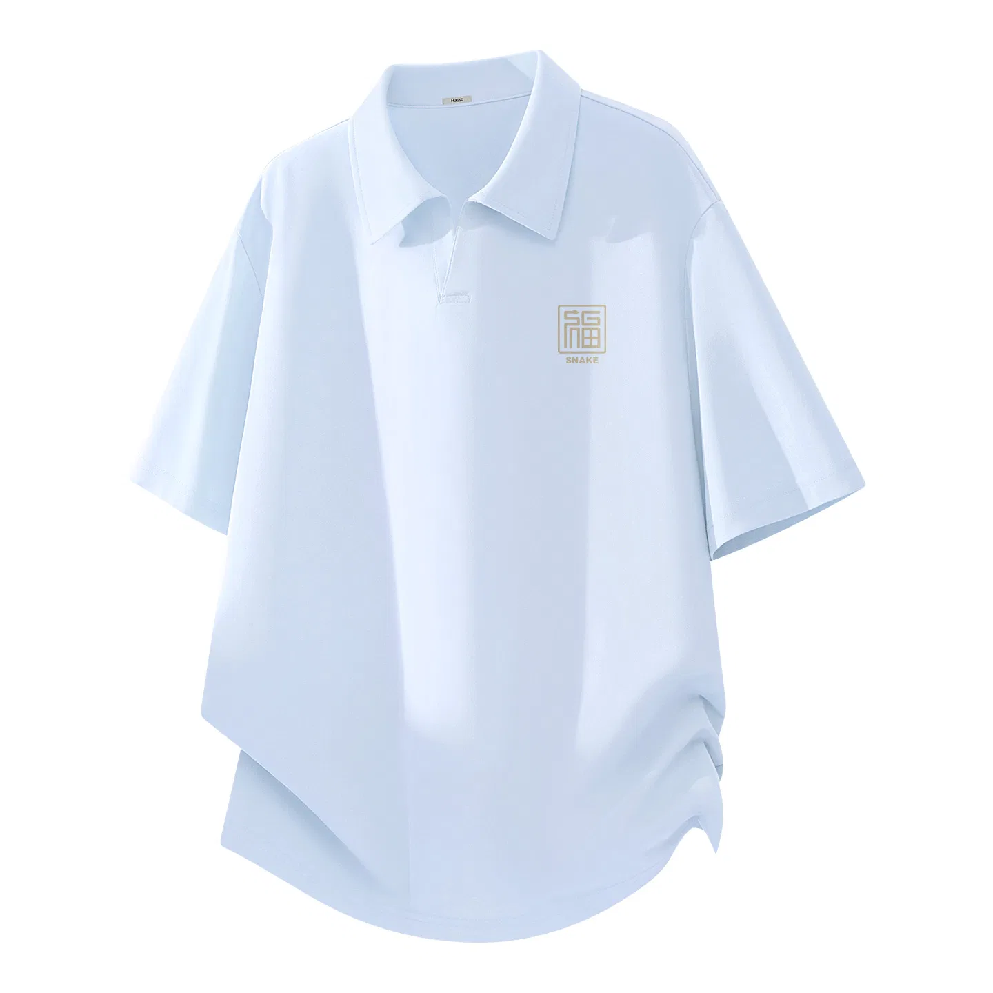 Детское поло с коротким рукавом MINISO, Cool-Dry Cream Blue (Ma Golden Snake Rich Chest Logo)