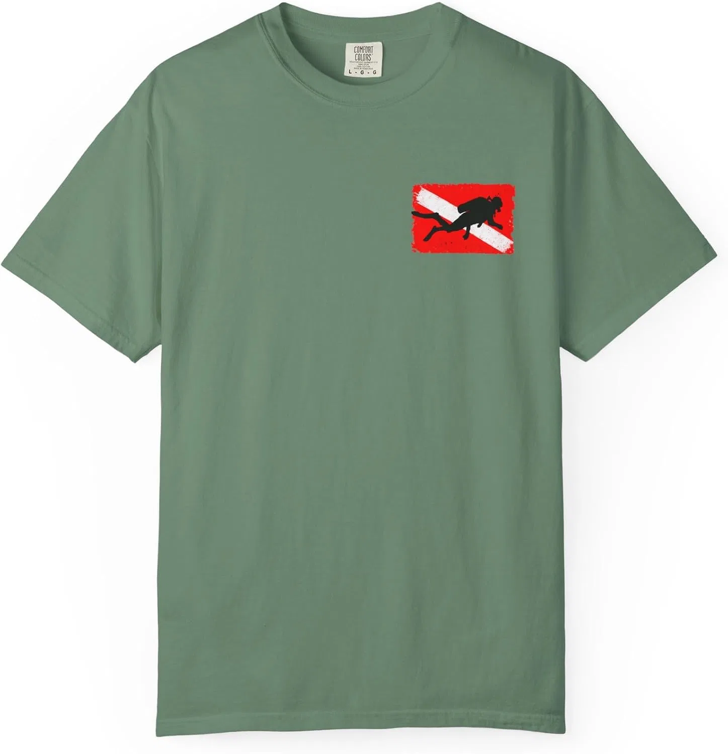 Мужская футболка с дайверским флагом GENERIC, Light Green