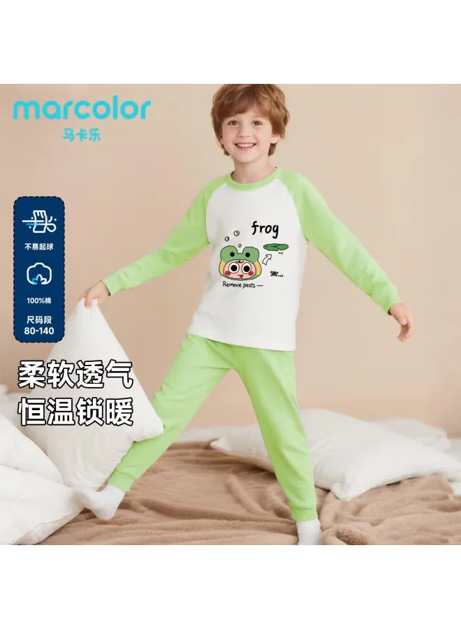 Комплект детского термобелья с принтом лягушки Marcolor, зеленый