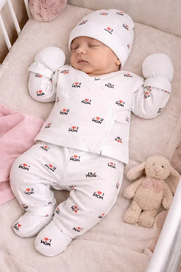 Детский комплект одежды для новорожденных хлопковый Biancofiglio, Beige Cream