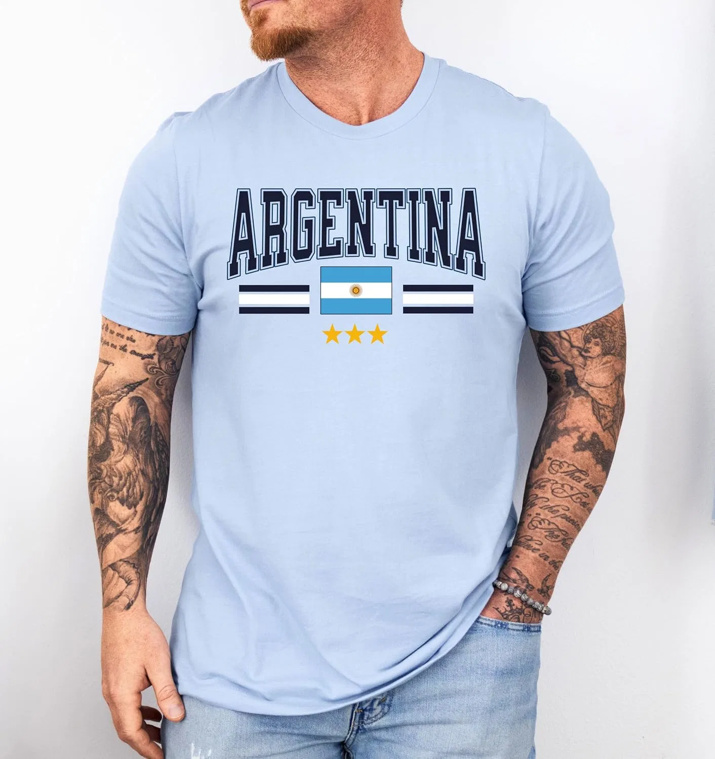 Футболка винтажная Argentina Soccer Tee, Baby Blue — фото 2