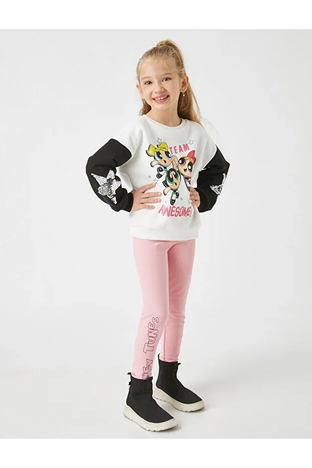 Детские леггинсы для девочек с принтом Looney tunes Koton, Pink/Bt4 — фото 2