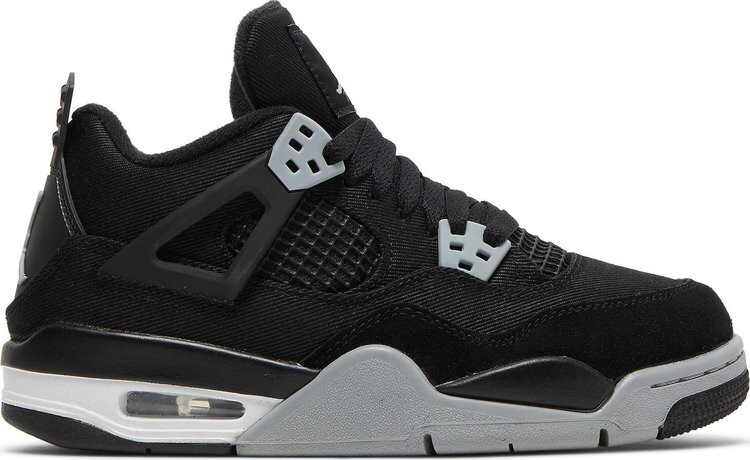 

Кроссовки Air Jordan 4 Retro SE GS Black Canvas, черный