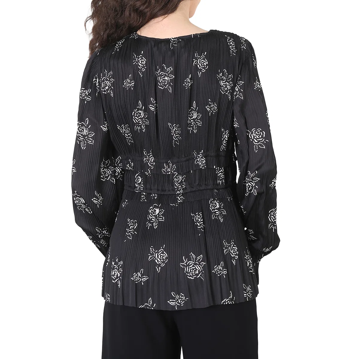 Блуза женская с воланами Joclyn Pleated Blouse Polo Ralph Lauren, Black — фото 4