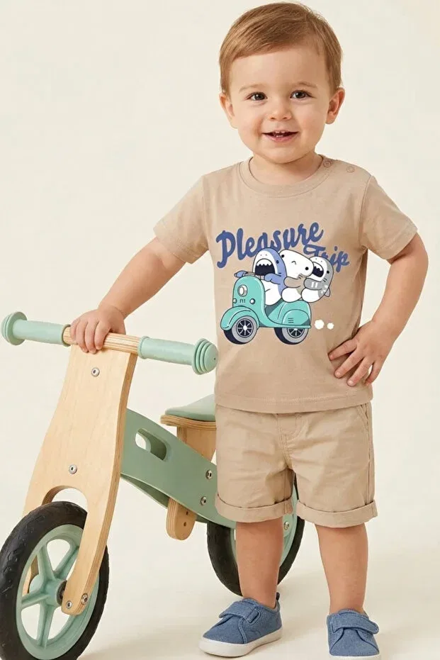 Детский комплект футболок с принтом с коротким рукавом Difa, Baby T-Shirt Set 1 — фото 2